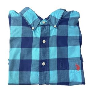 U.S. Polo Assn. Blue and teal Plaid Shirt